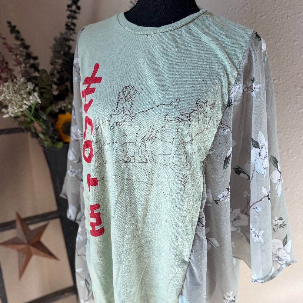 Studio Ghibli Princess Mononoke Refashioned Upcycled Free Size Blouse OSFM